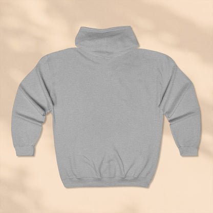 Rear view of Gray hoodie on a beige background