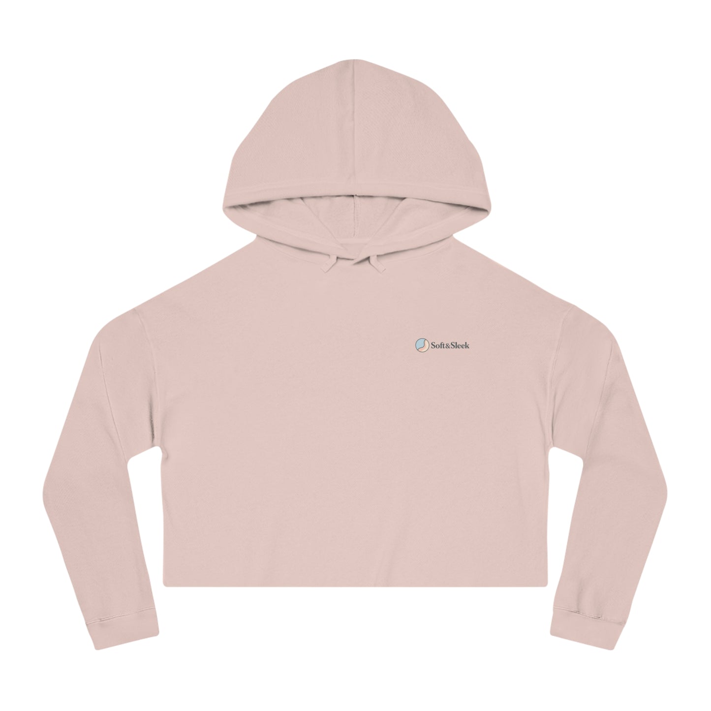 Pink cropped hoodie on a white background