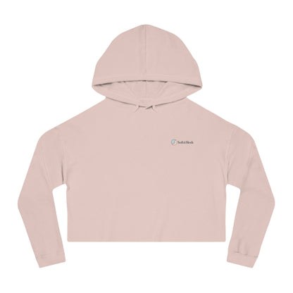 Pink cropped hoodie on a white background