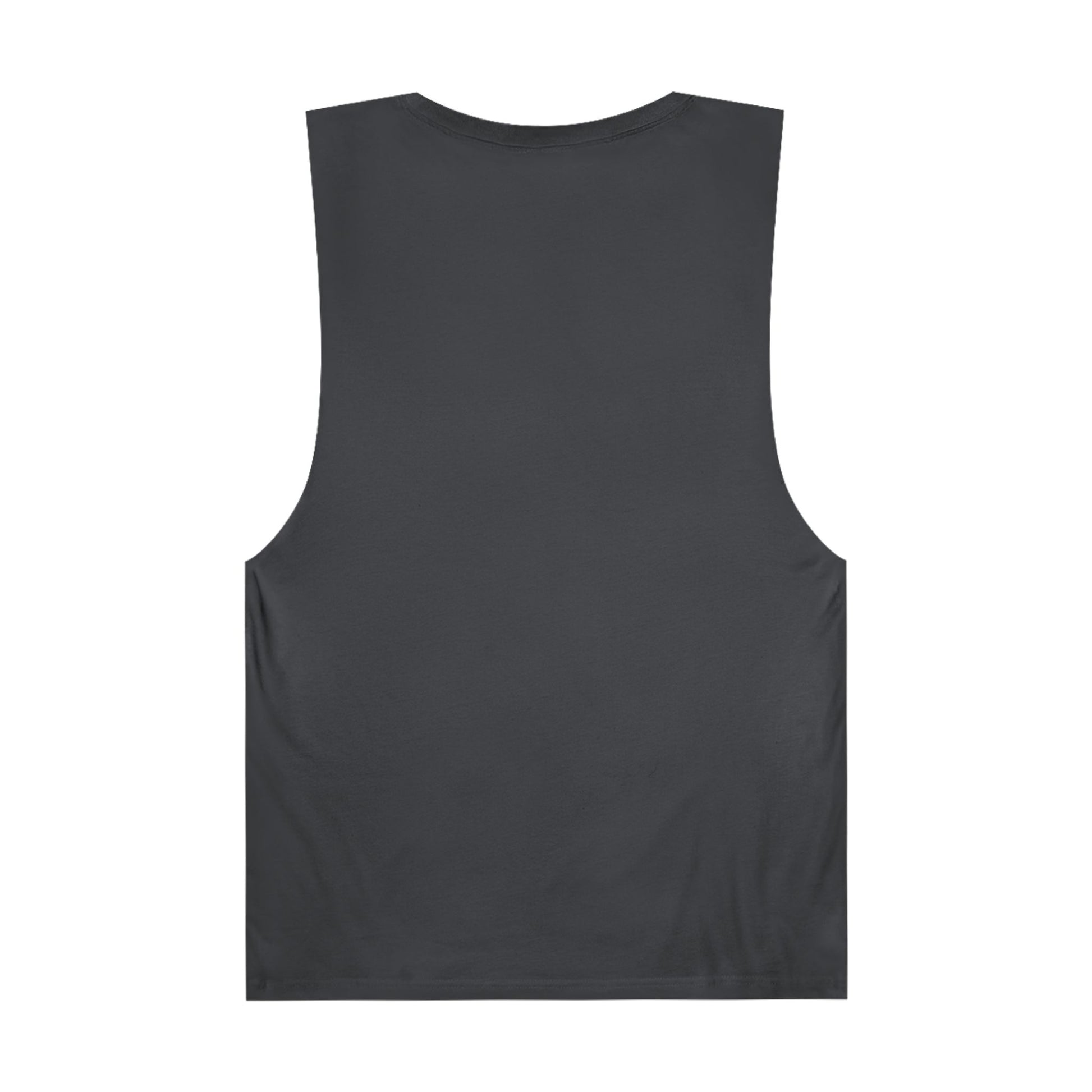 Black sleeveless shirt on a white background