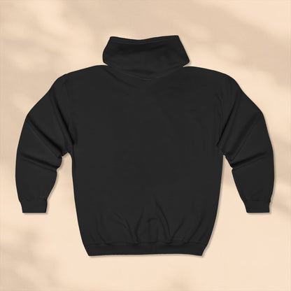 Rear view of Black hoodie on a beige background
