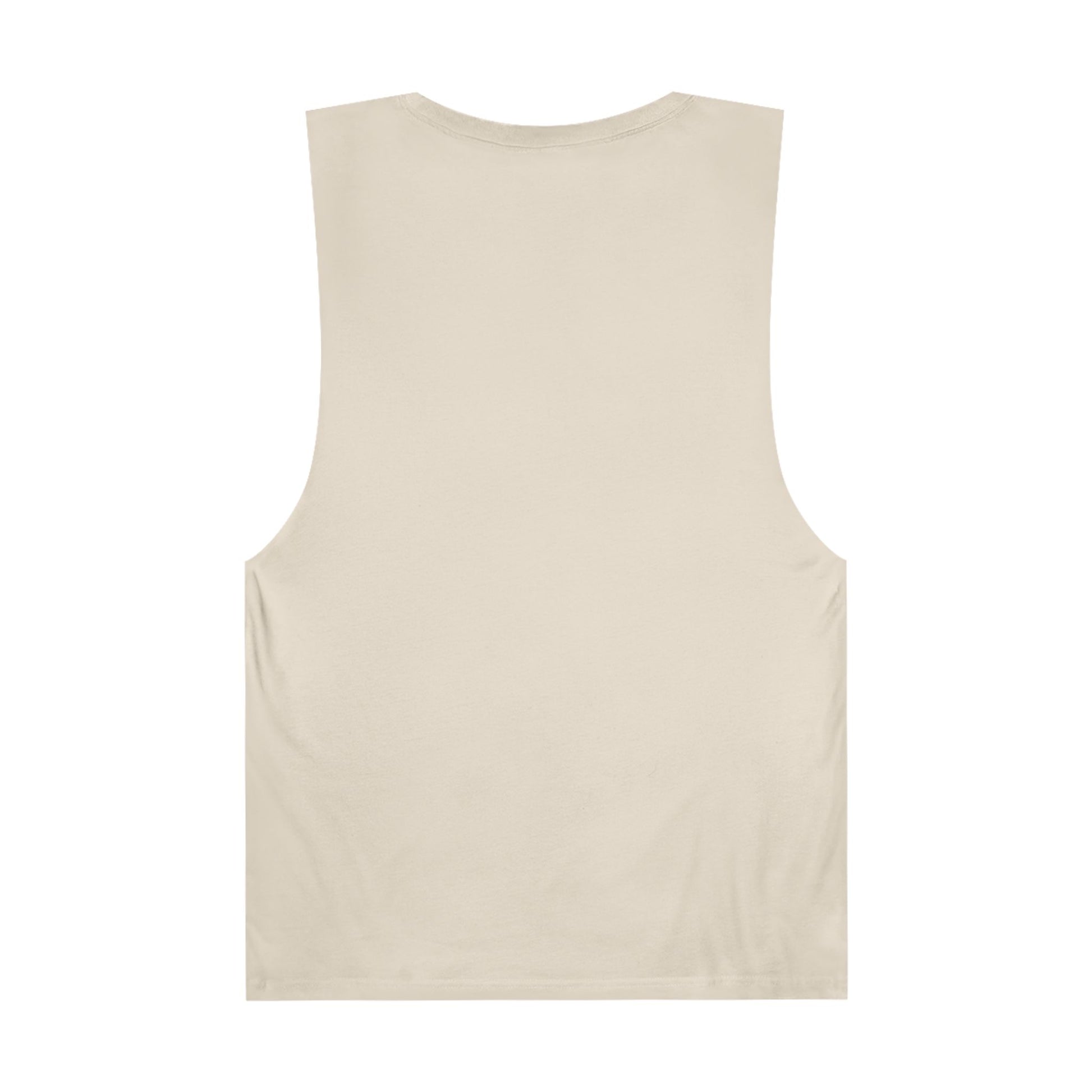 Beige sleeveless shirt on a white background