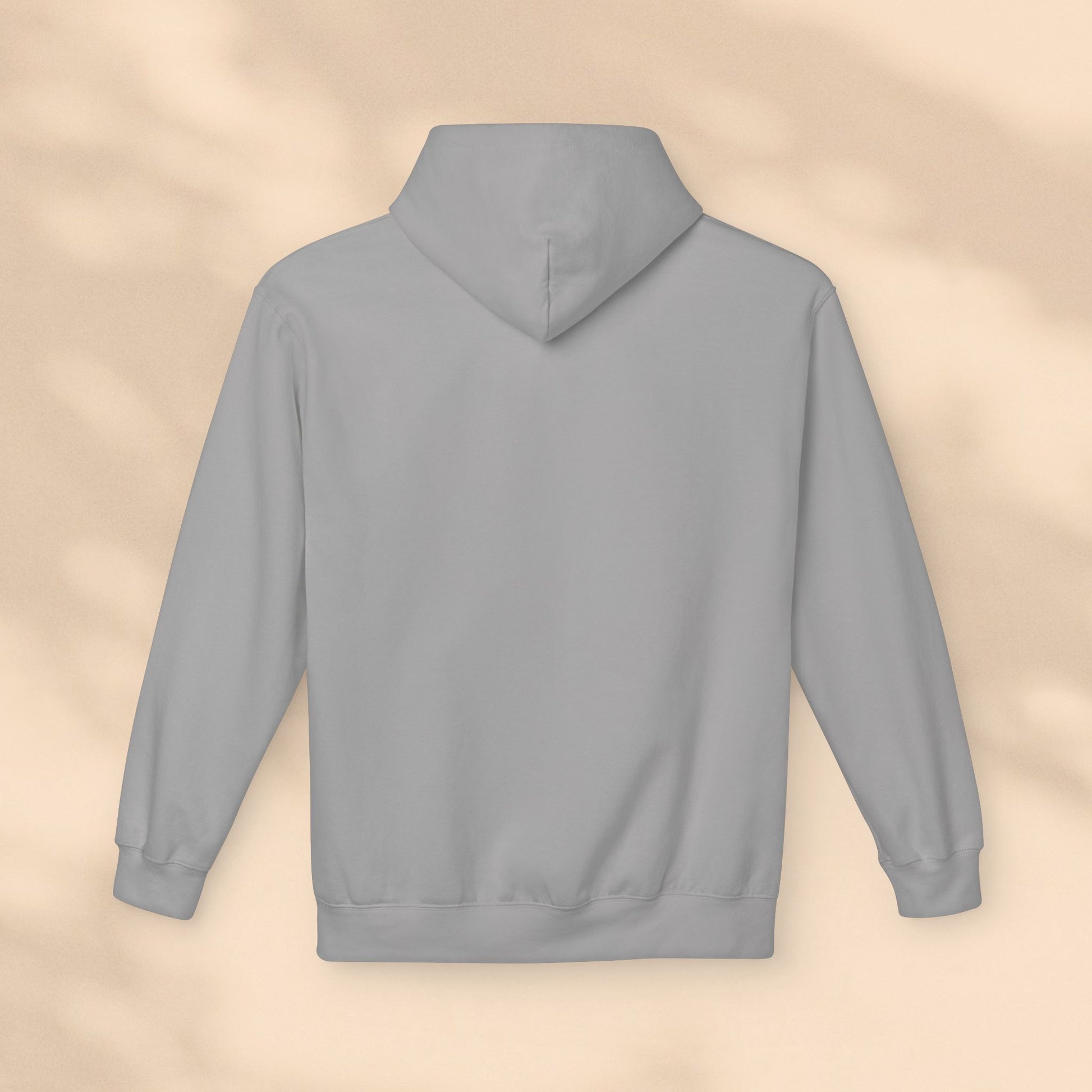 Flat lay rear view of gray Soft & Sleek hoodie