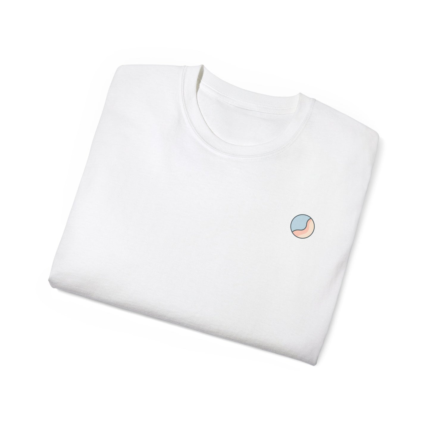Folded white Soft & Sleek t-shirt with emblem