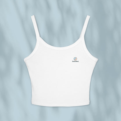 White camisole on a light blue background