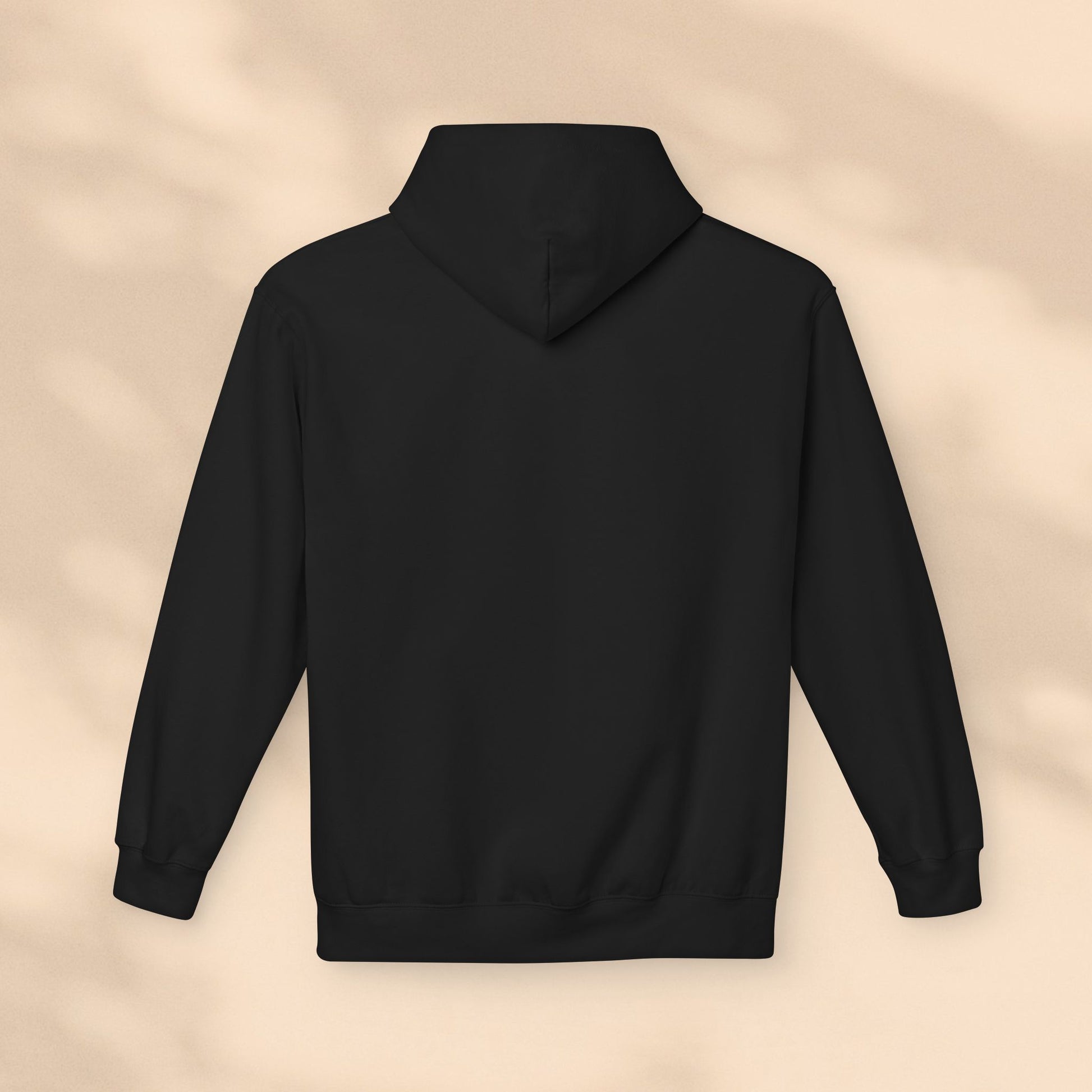 Flat lay rear view of black Soft & Sleek hoodie