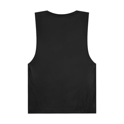 Black sleeveless shirt on a white background