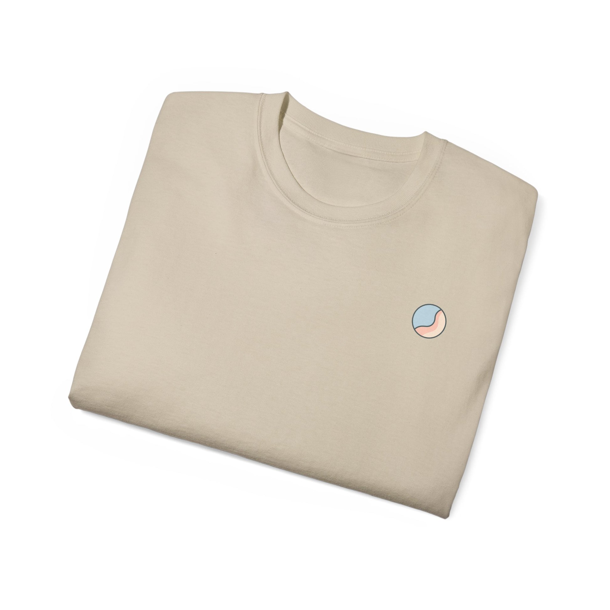 Folded beige Soft & Sleek t-shirt with emblem
