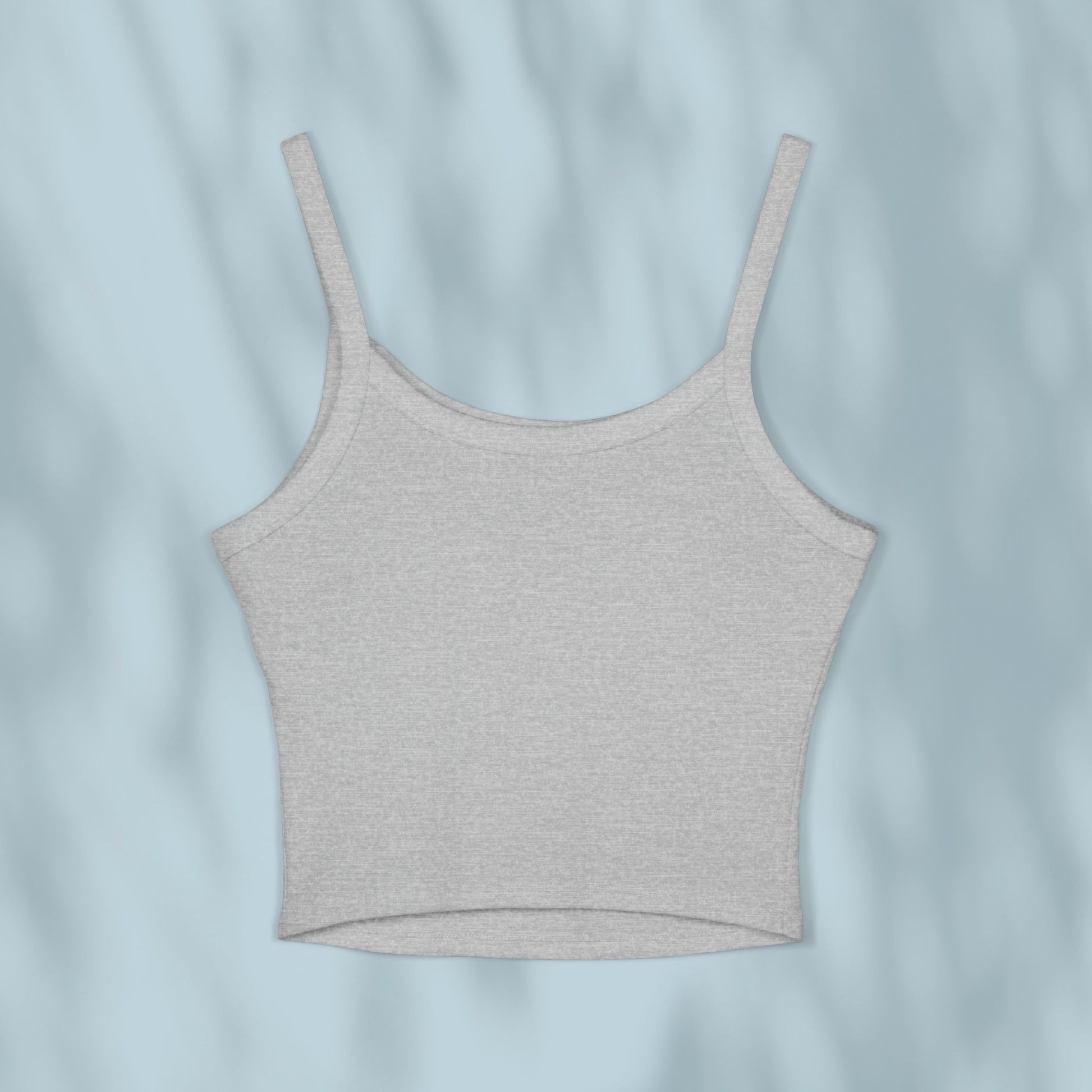 Gray tank top on a light blue background