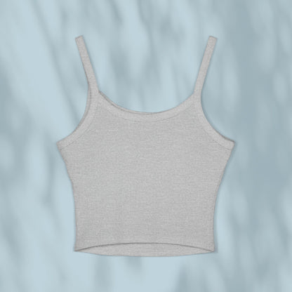 Gray tank top on a light blue background