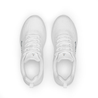 Top-down view of white Soft & Sleek sneakers placed side by side on a white background.